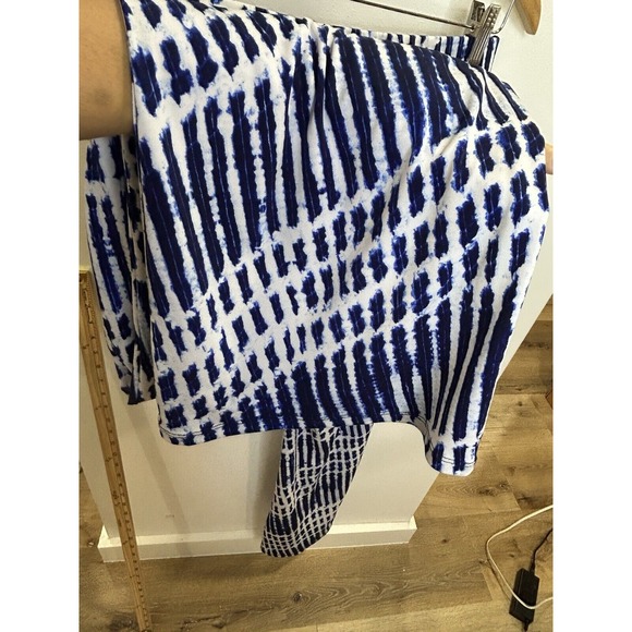 Michael Michael Kors Pants Semi-sheer White‎ Blue Wide Leg Size 8 - Picture 9 of 10